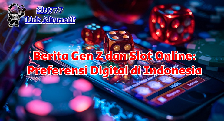 Visualisasi Gen Z bermain slot online di Slot777 Link Alternatif dengan tema mobile gaming