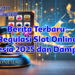 Infografis regulasi slot online Indonesia 2025 menampilkan statistik transaksi judol Rp47 triliun dan pemblokiran iklan